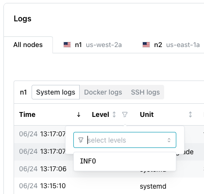 Filtering the cluster log